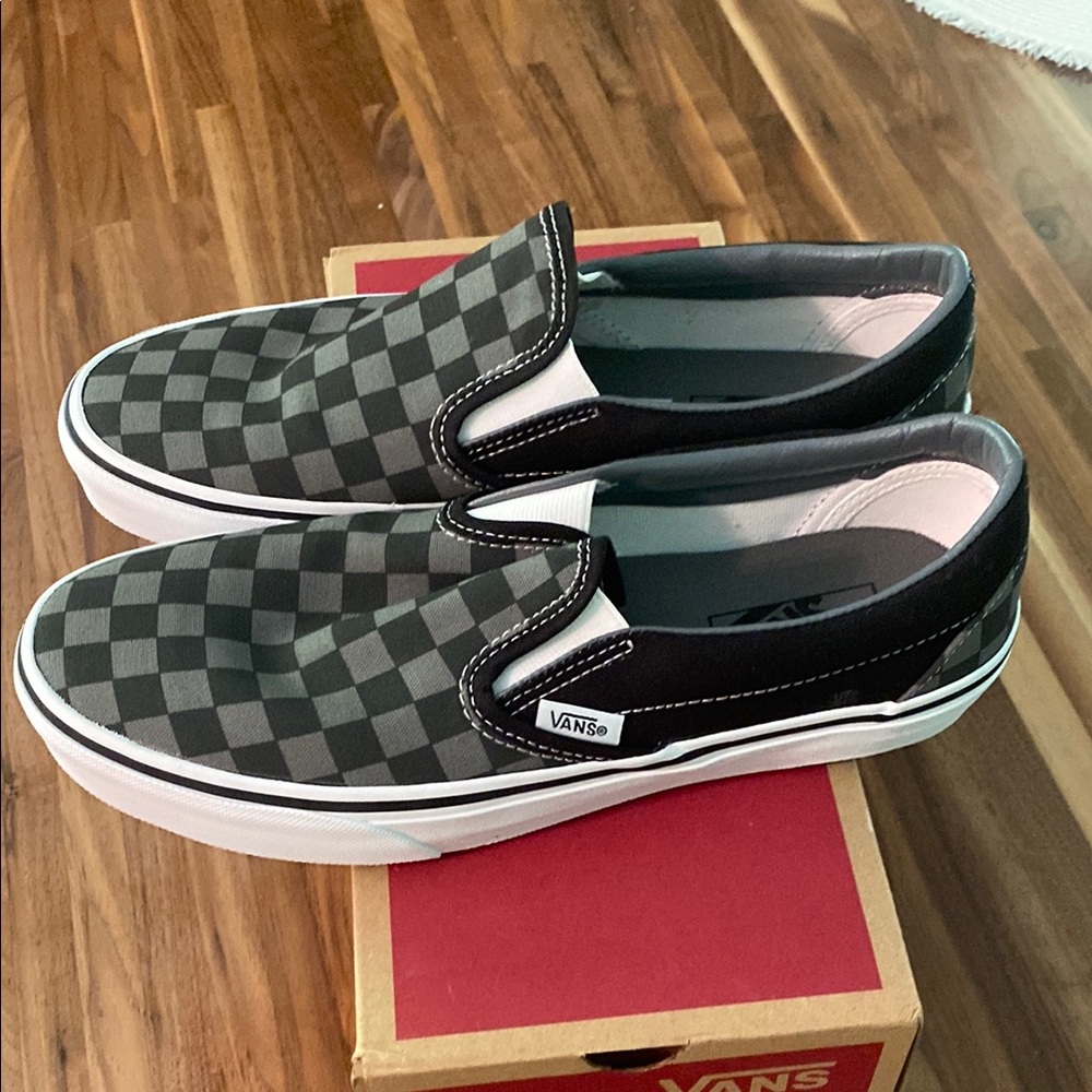 Vans Pewter and Black Slip-On Sneakers- NEW in the box